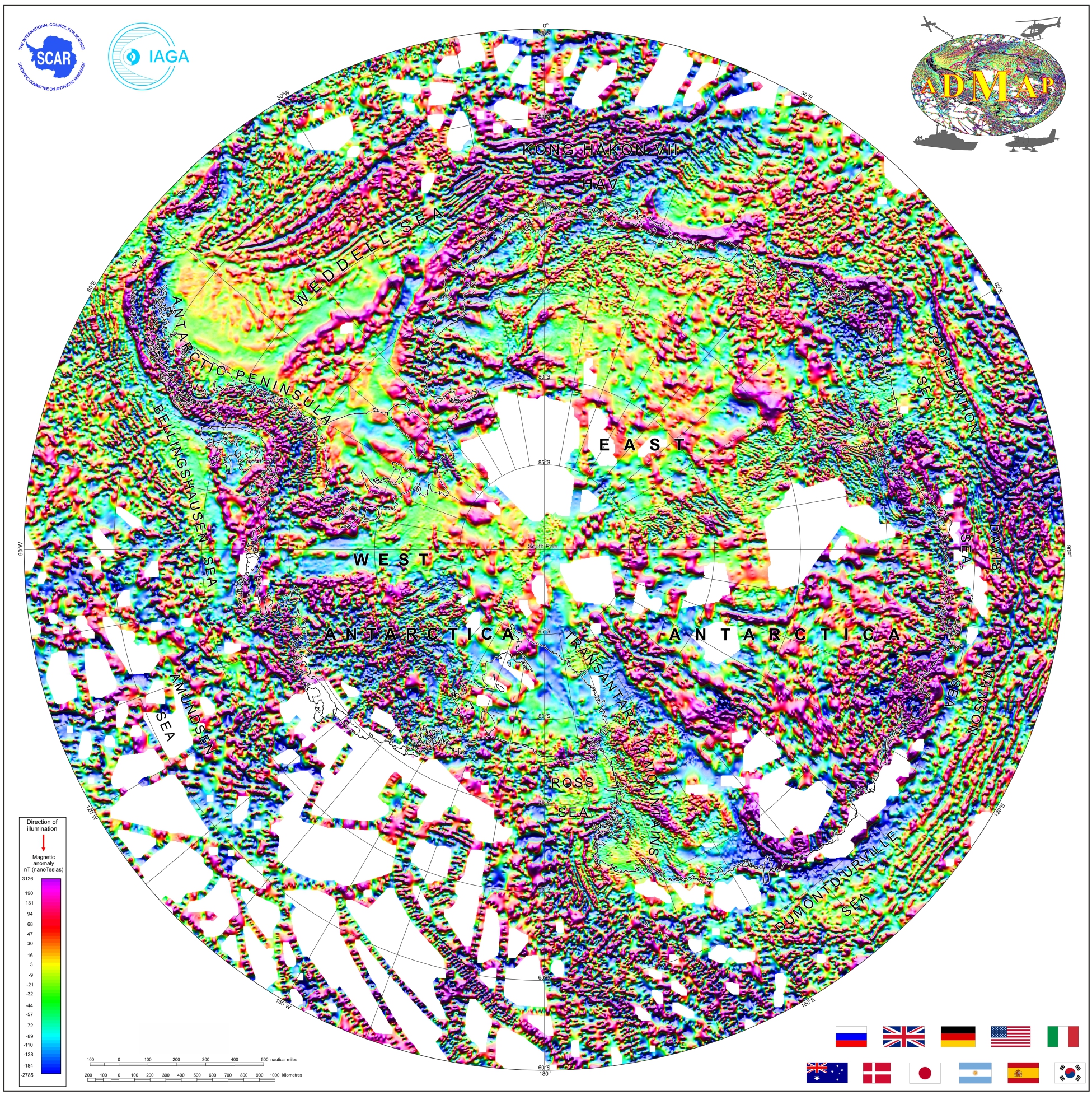 New magnetic anomaly map unveil Antarctica - British Antarctic Survey