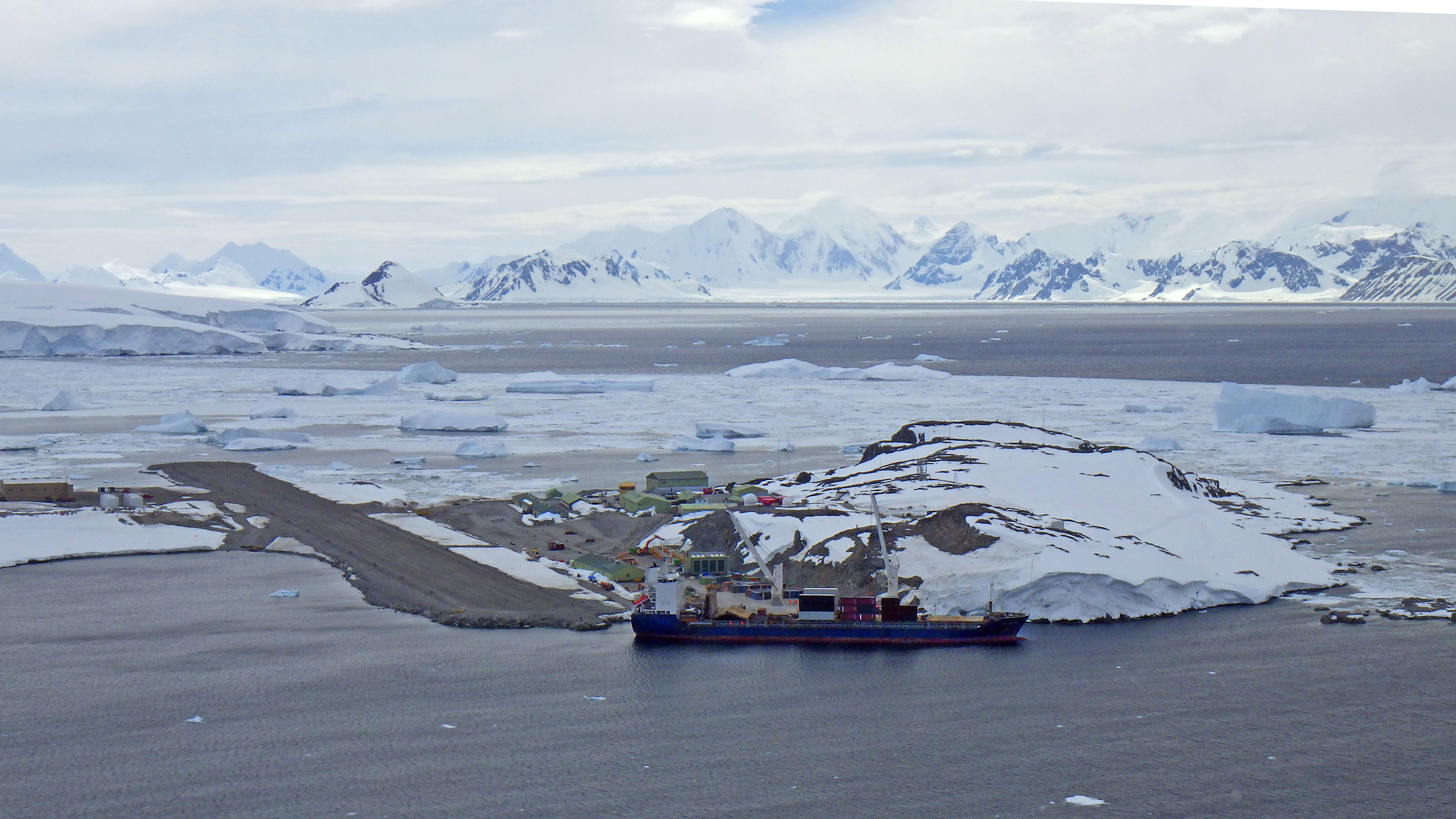 A boat on a body of water.