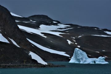 A snow covered mountain.