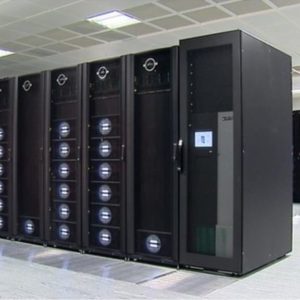 A large machine in a room.