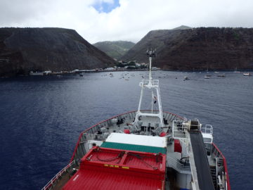 A large ship in a body of water.