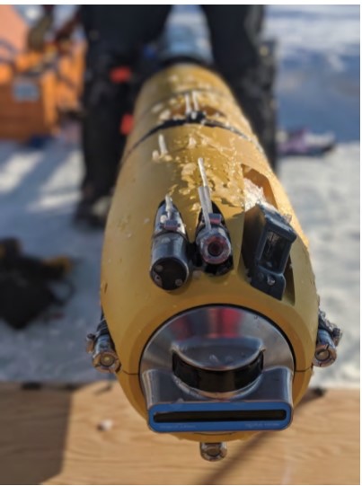 ICEFIN will be deployed through a hole on Thwaites Glacier to collect data. Photo credit_Britney Schmidt
