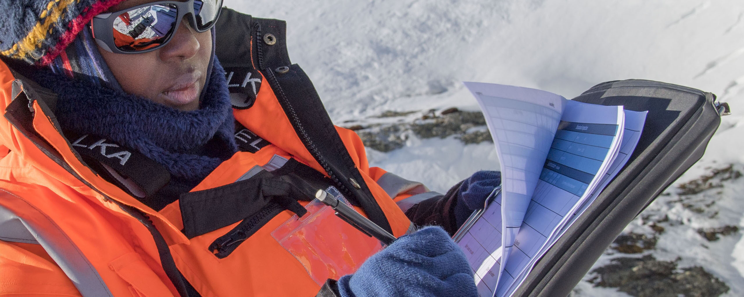 Estates undertaking a site survey at Signy Research Station