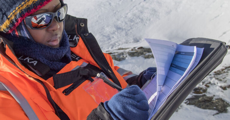 Estates undertaking a site survey at Signy Research Station