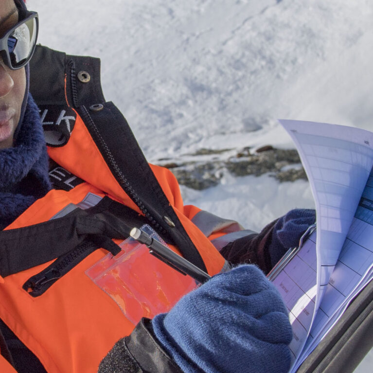 Estates undertaking a site survey at Signy Research Station