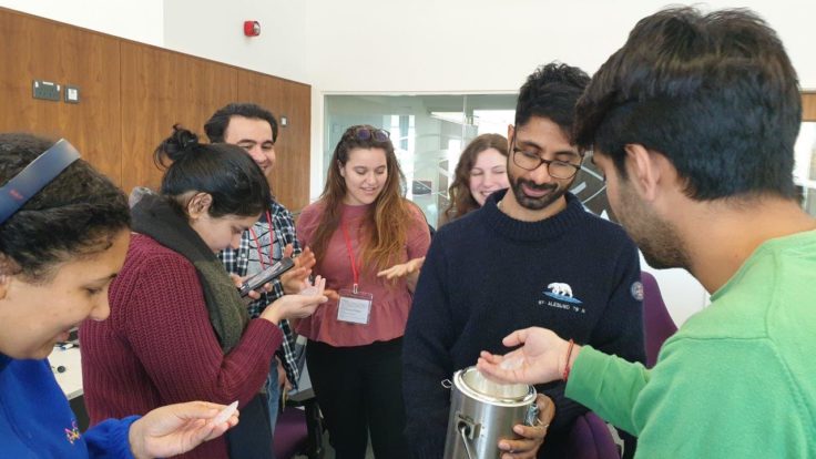 Volunteers at BAS as part of counting seals from space project in December 20192019