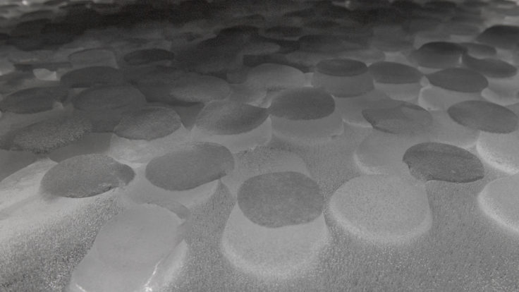 Ice Floor installation - close up of ice core