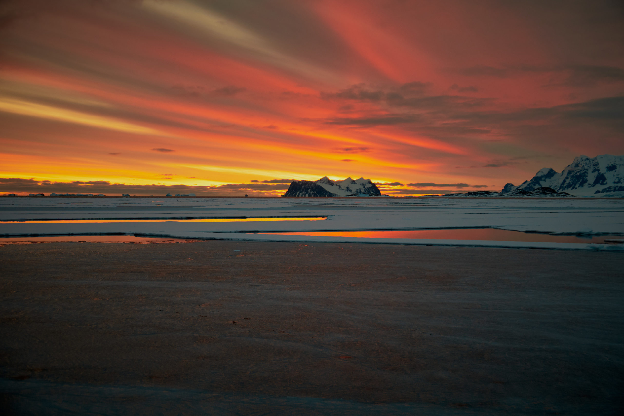 A sunset over a body of water.