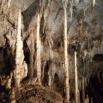 Stalagtites and stalagmites in a cave