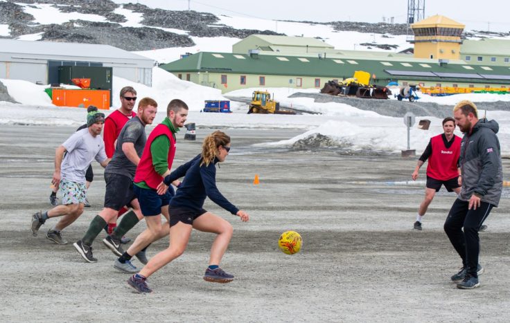 Playing football at Rothera