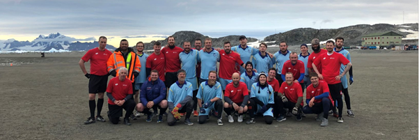 Photo of football match at Rothera Research Station