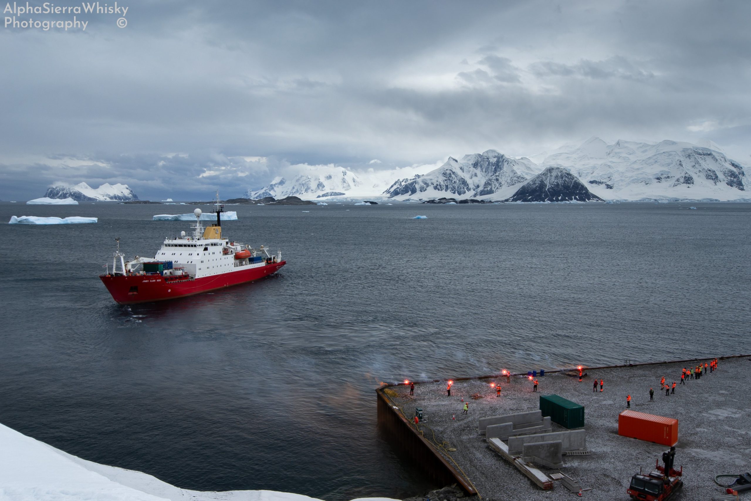 A large ship in a body of water