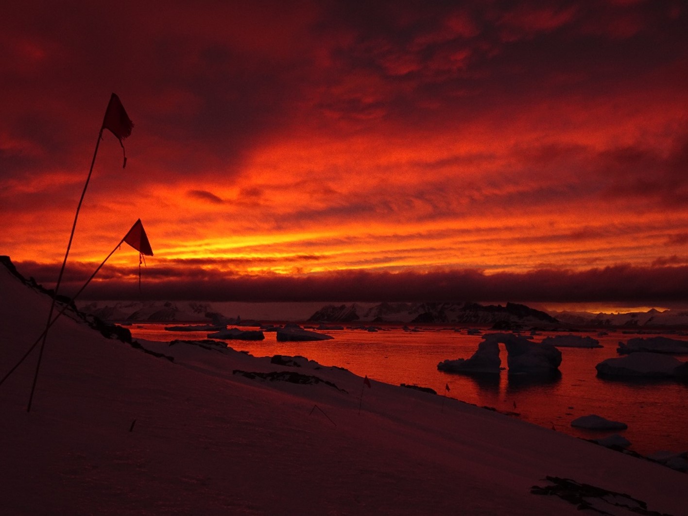 Photo of sunset at Rothera Point