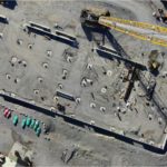 Aerial shot of the Discovery Building site at Rothera Research Station