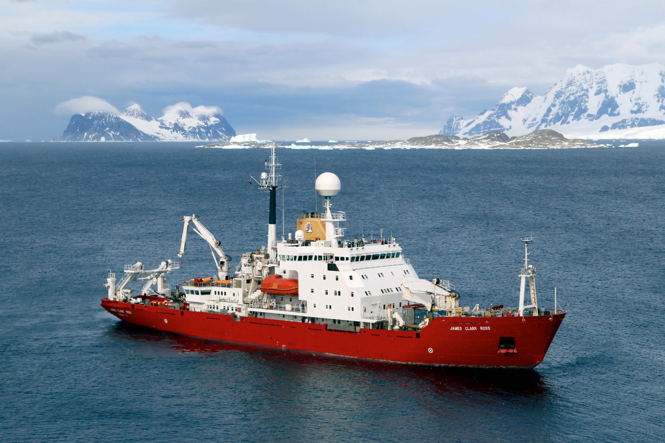 A large ship in a body of water