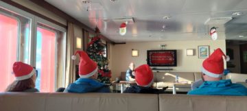 A person sitting in a living room