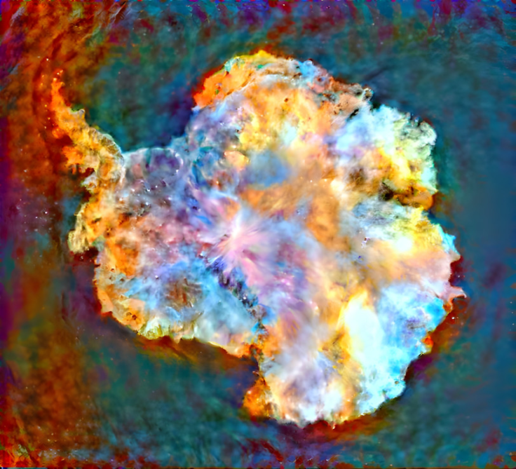 A colourful map of the Antarctic continent