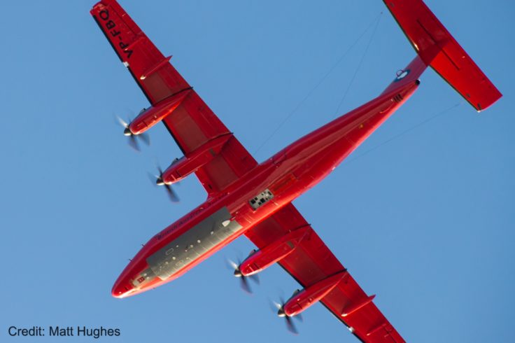 A plane flying in the air