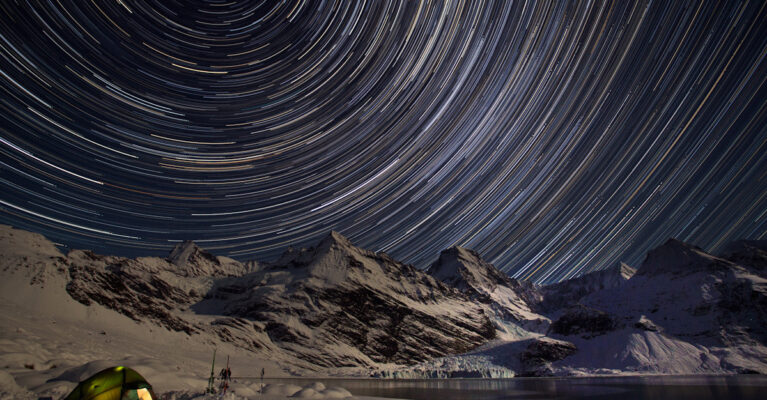 Timelapse star trails on South Georgia