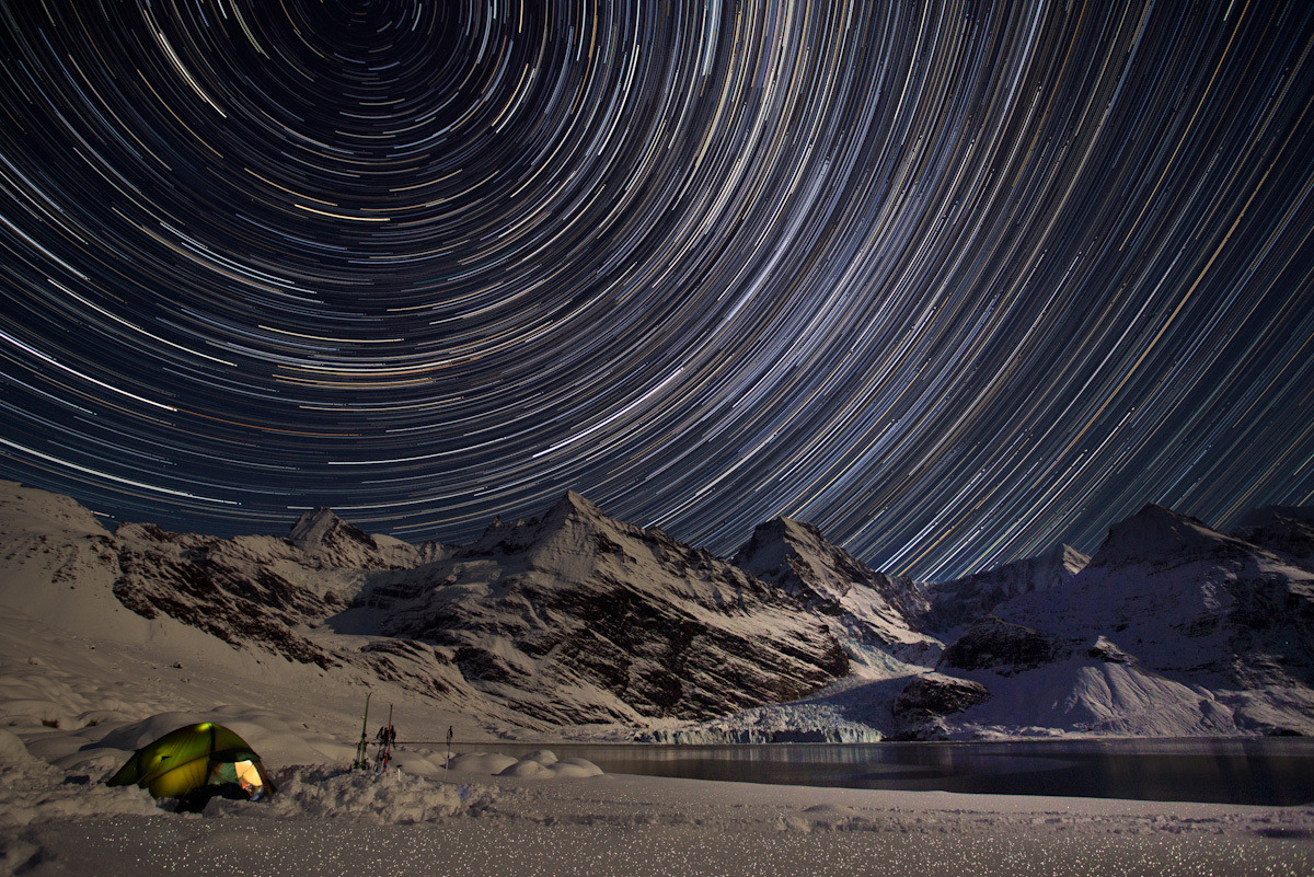 Timelapse star trails on South Georgia