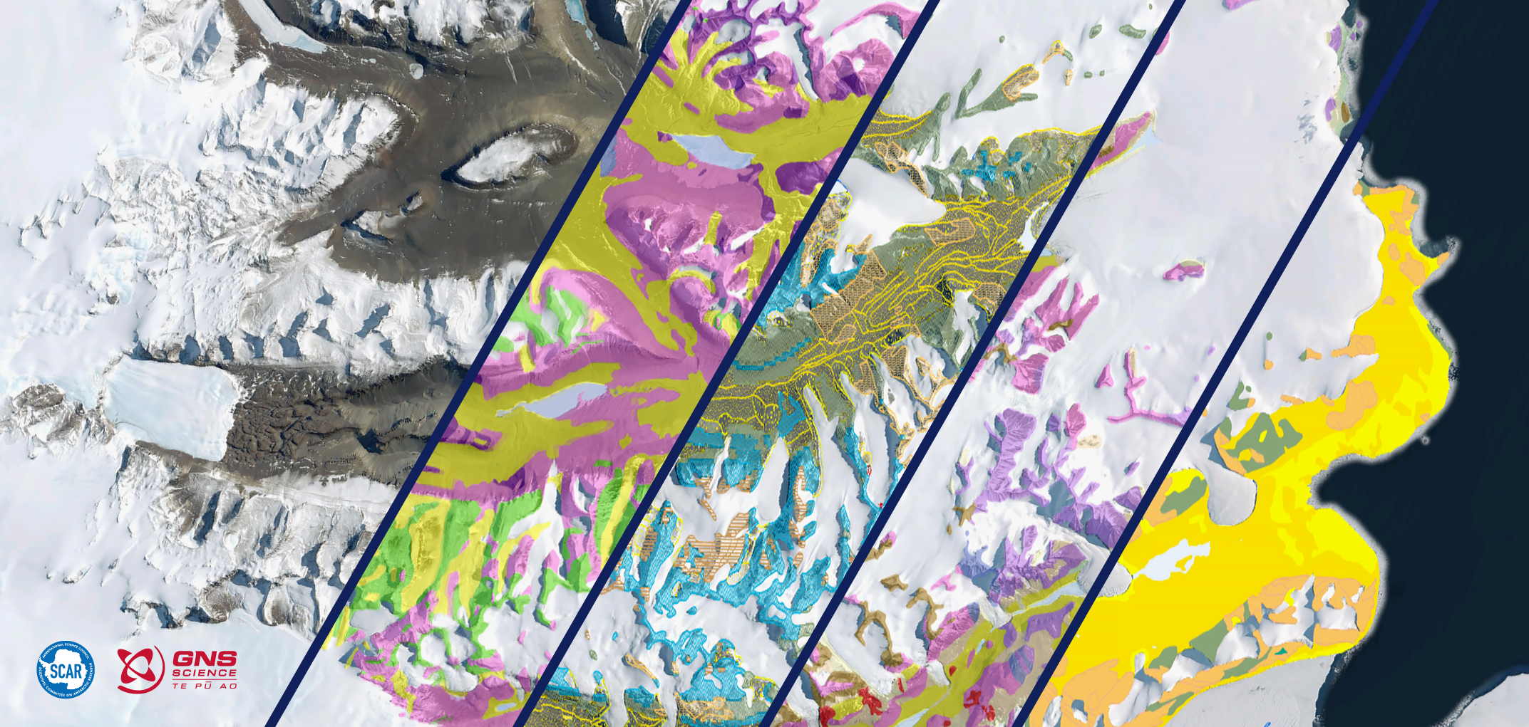 A graphic showing beautiful sections of the geological map.