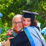Megan Monkman hugging her mum at her graduation