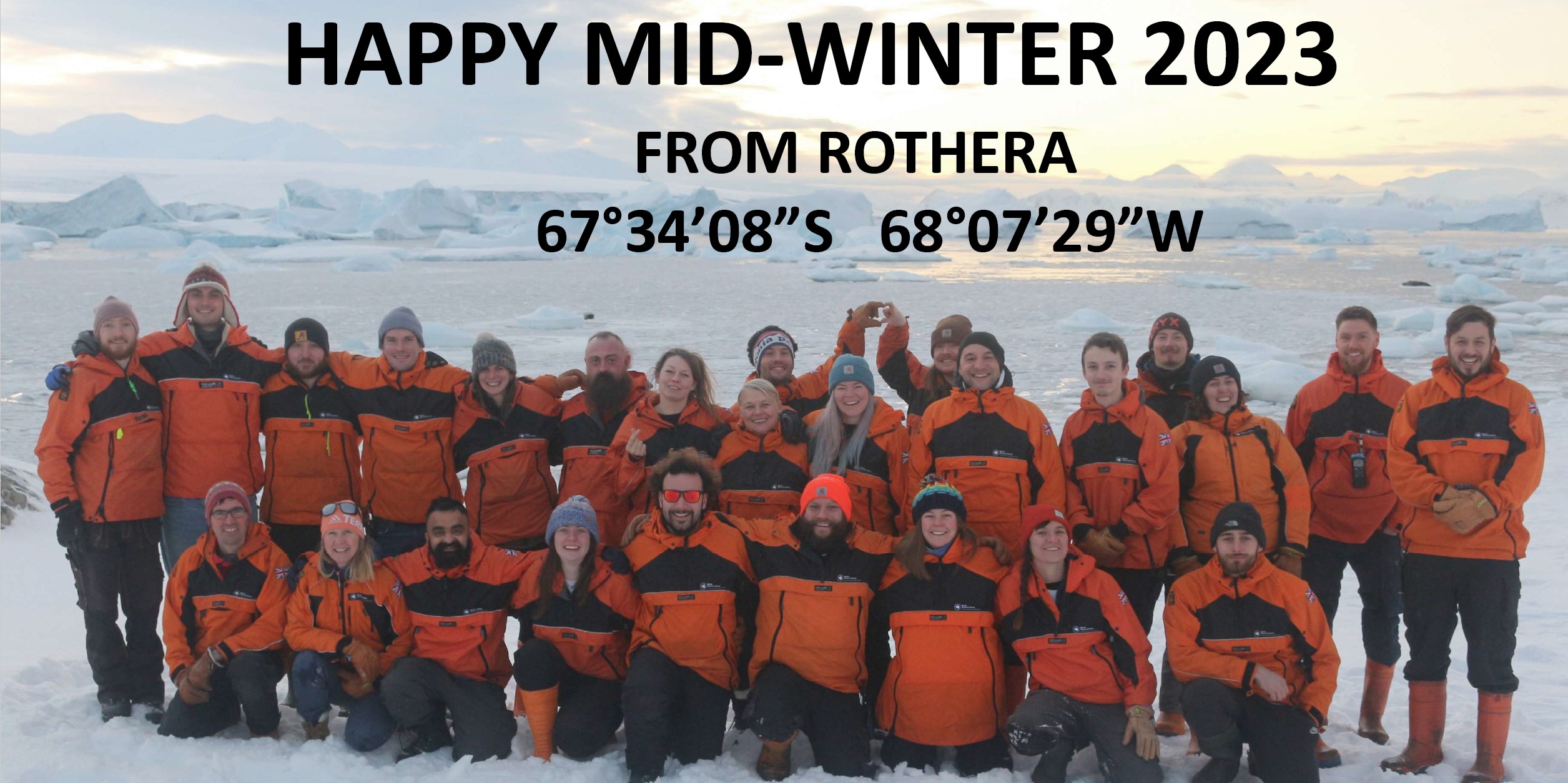 Wintering team at Rothera Research Station