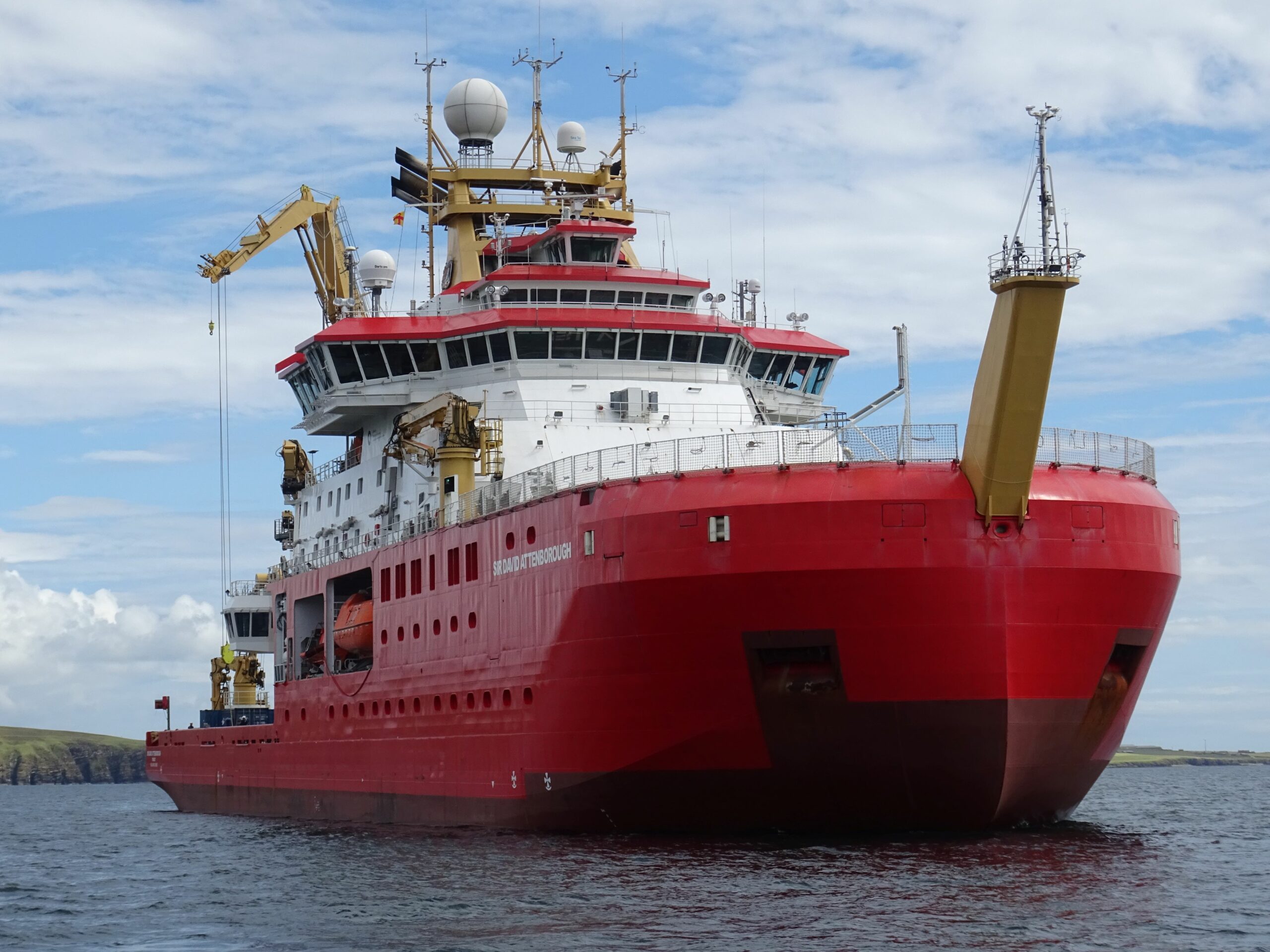 A large ship in a body of water