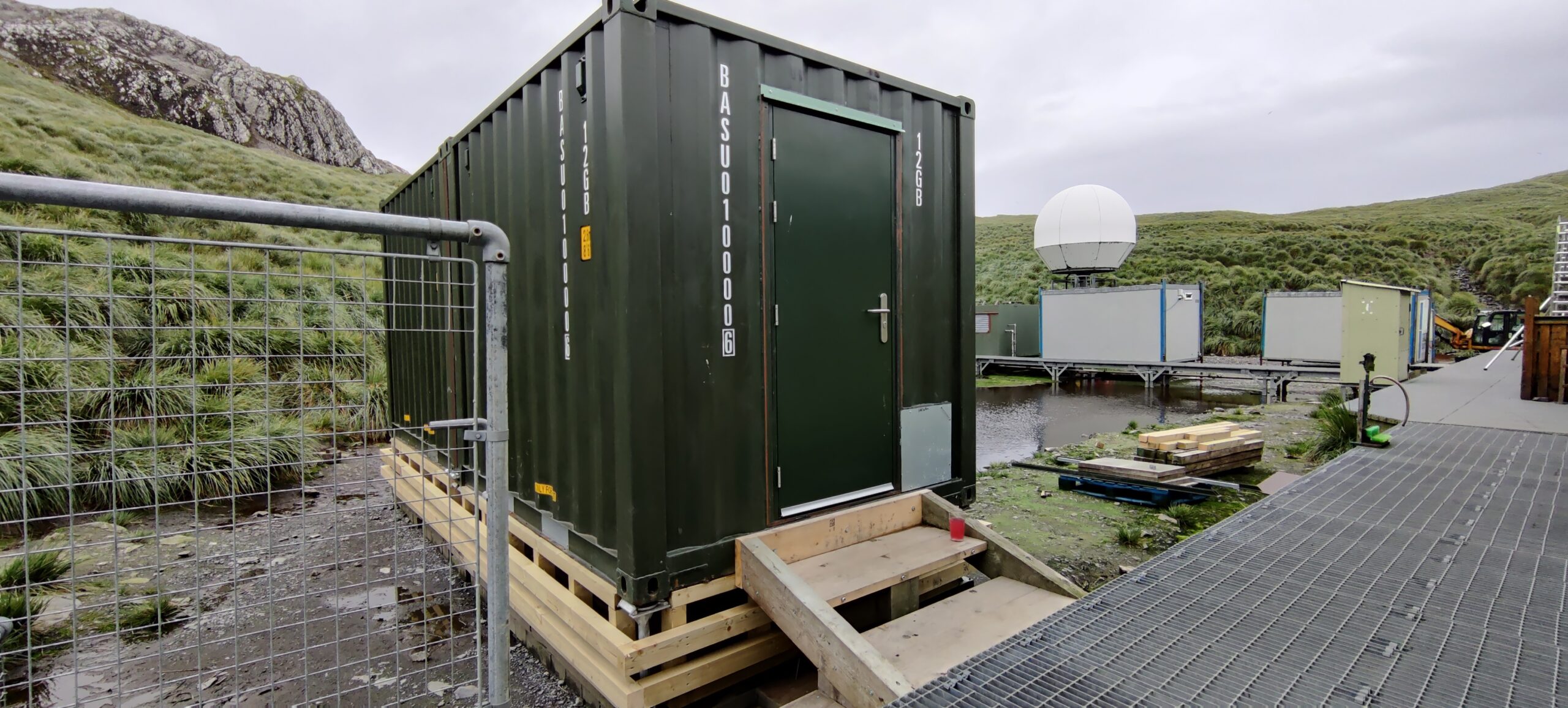 The shipping container at Bird Island