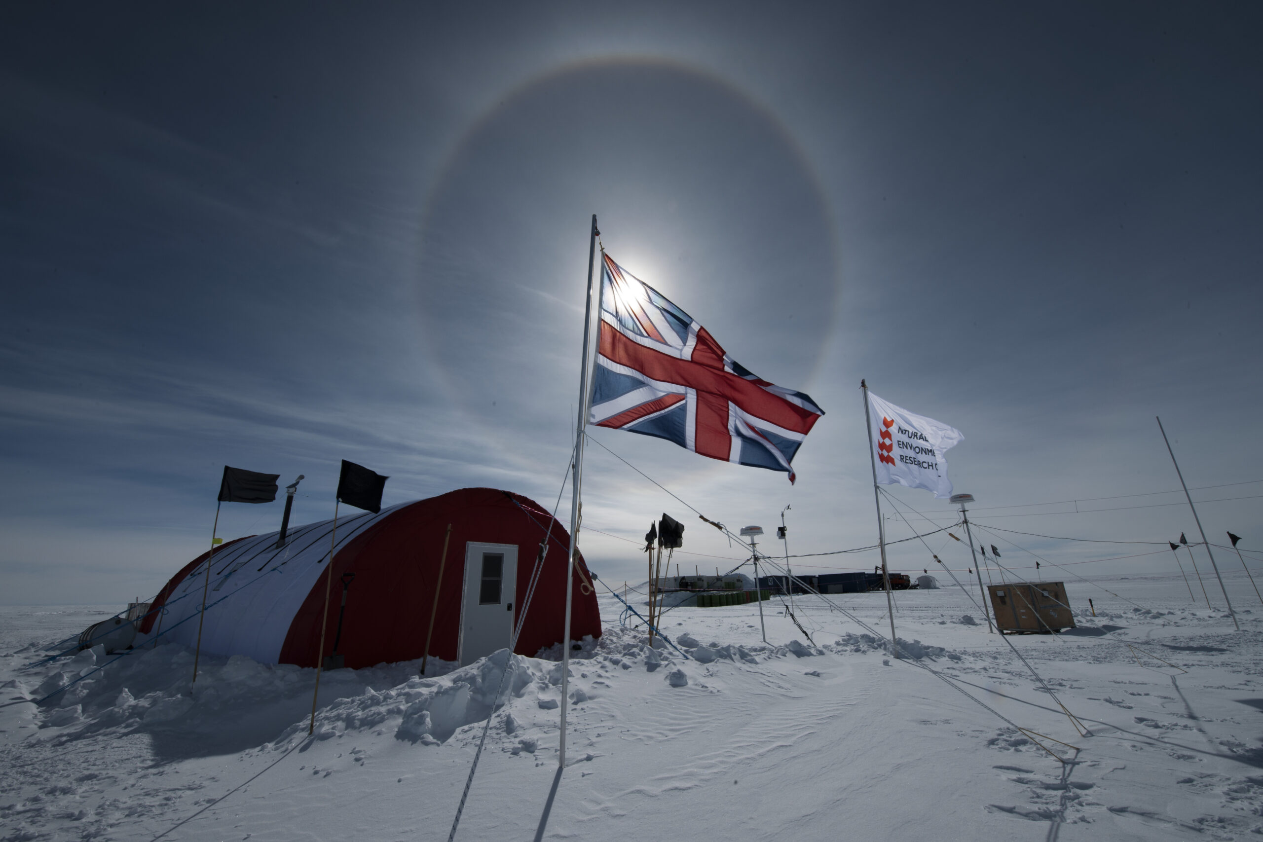 A tent on ice.