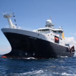 Photo of the James Cook research ship out at sea