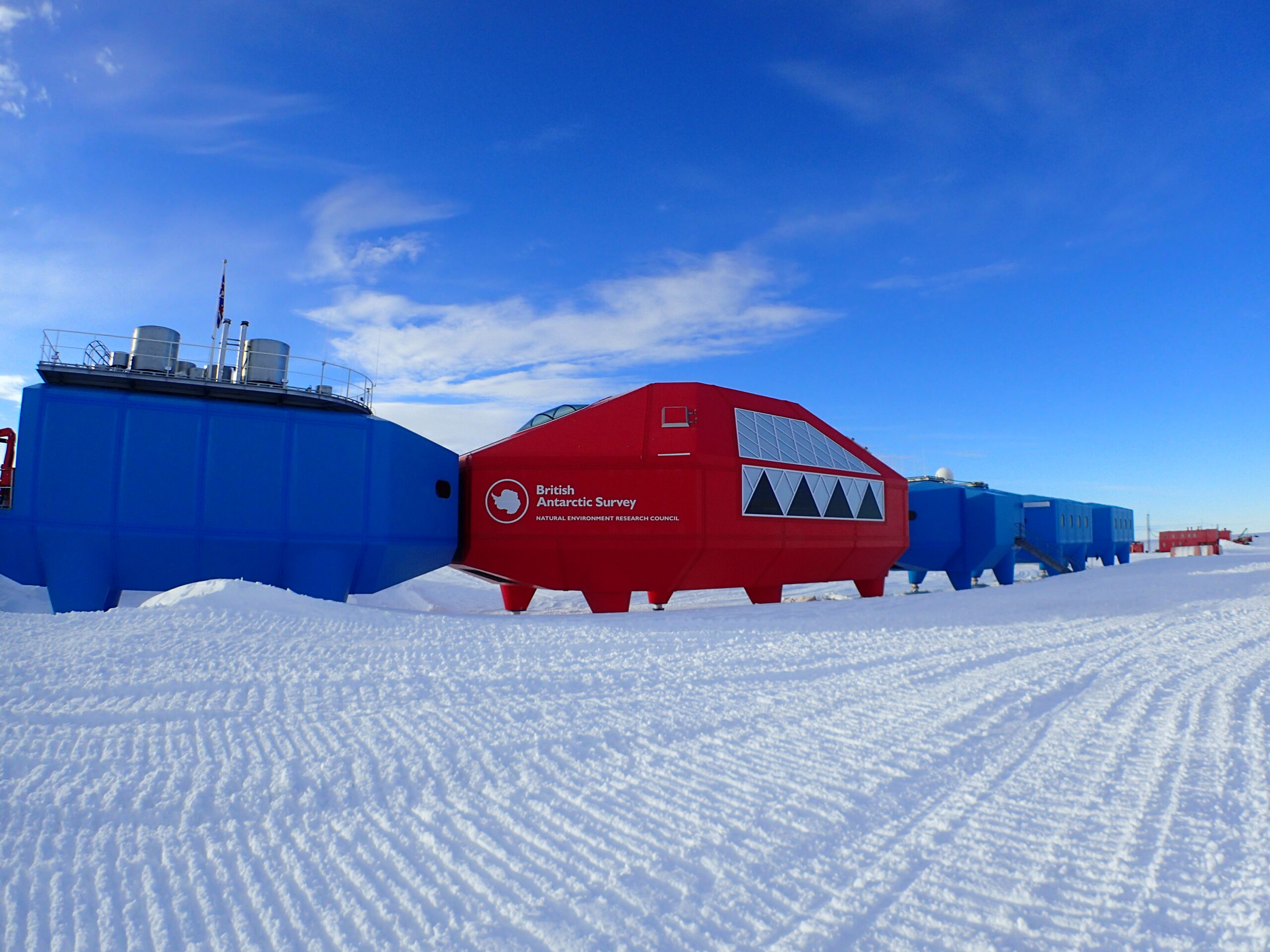 A train covered in snow