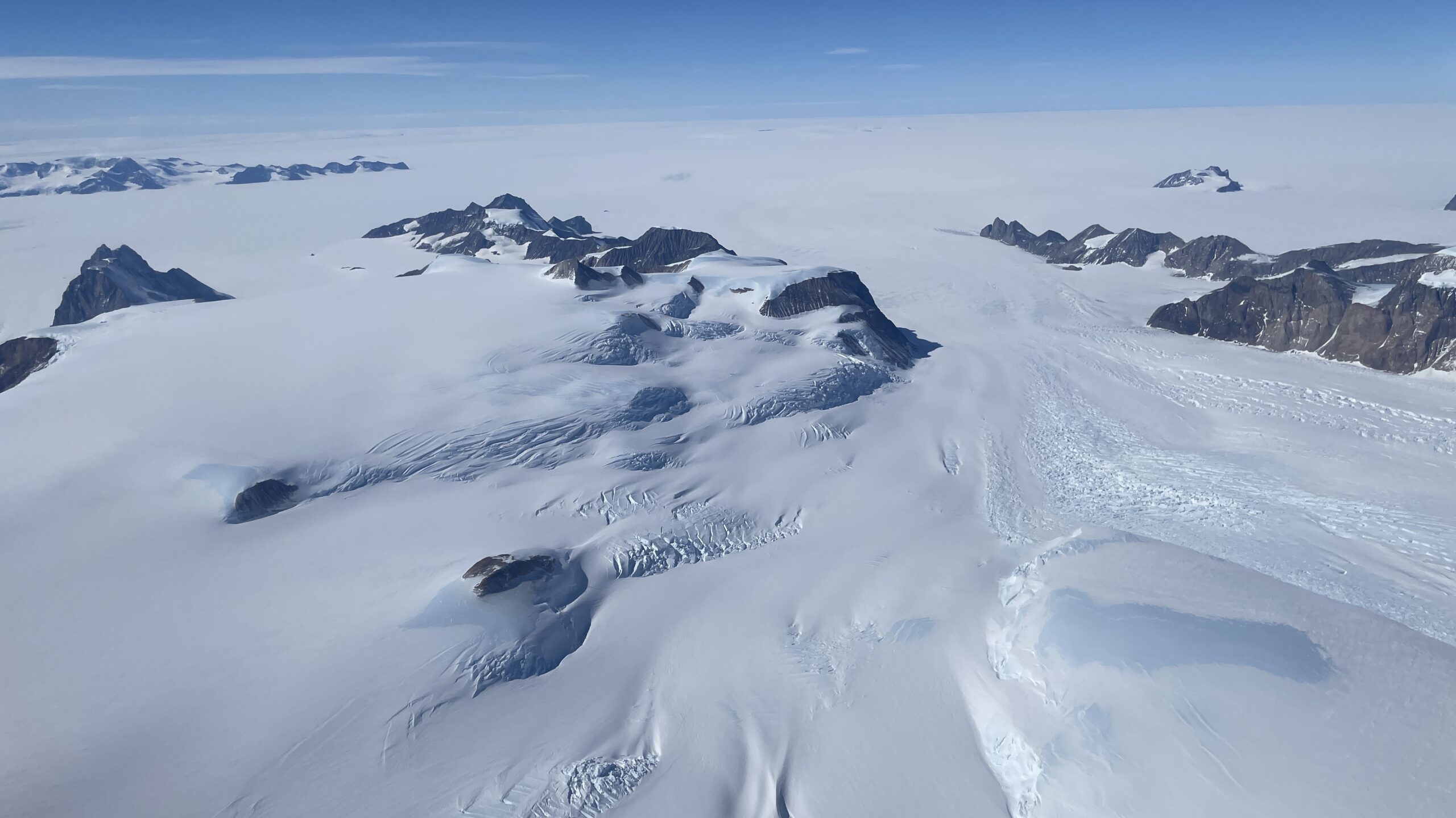 The snow covered Ellsworth Mountains in Antarctica