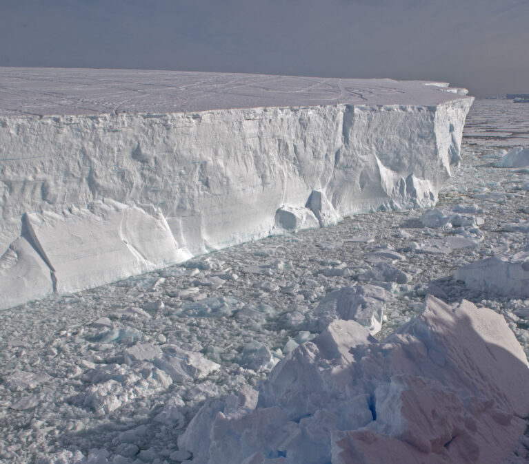 ice cliff after calving event