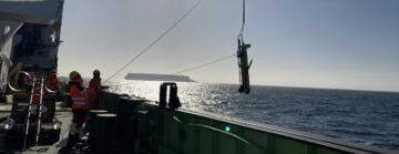 A large ship in the water