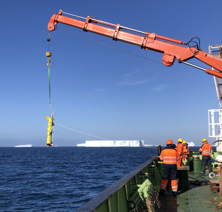 A ship in a body of water