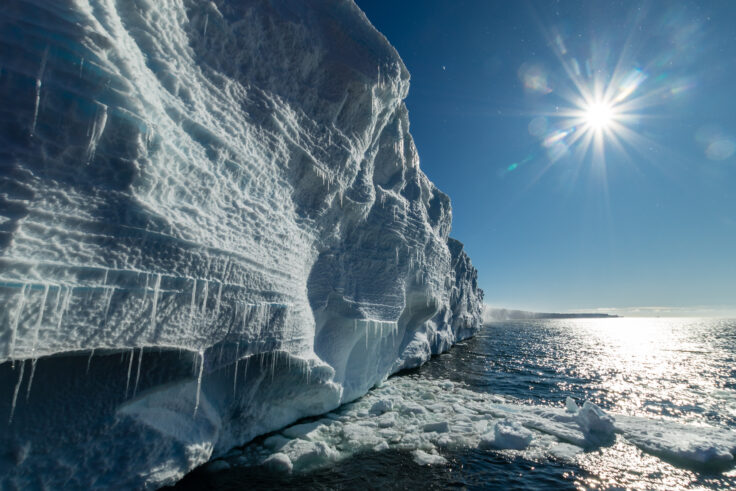 A view of a snow covered mountain