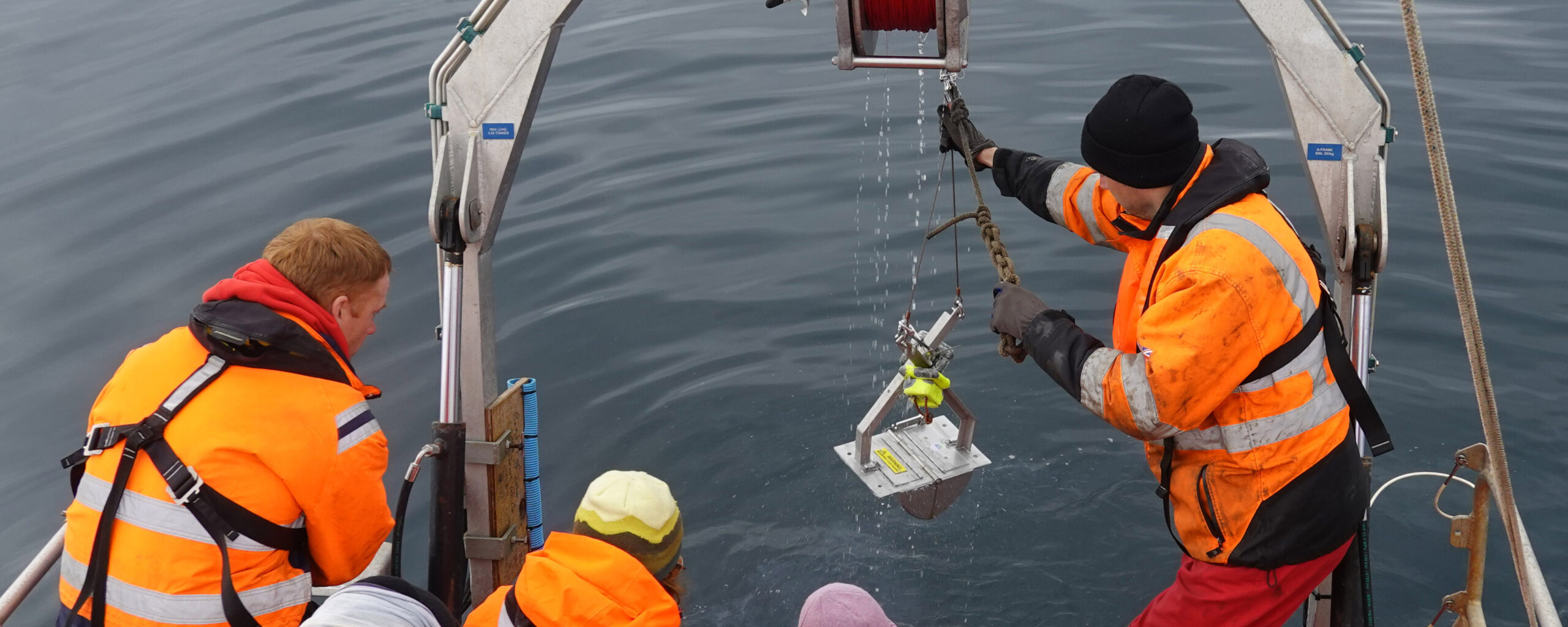 sediment coring from Erebus the SDA work boat