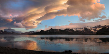Lenticular clouds above South Georgia