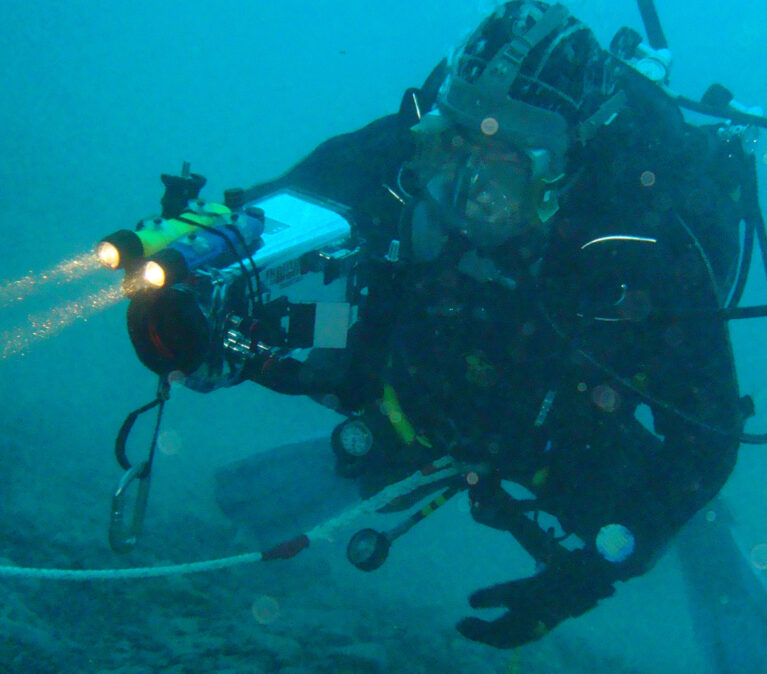 A diver carrying out underwater science