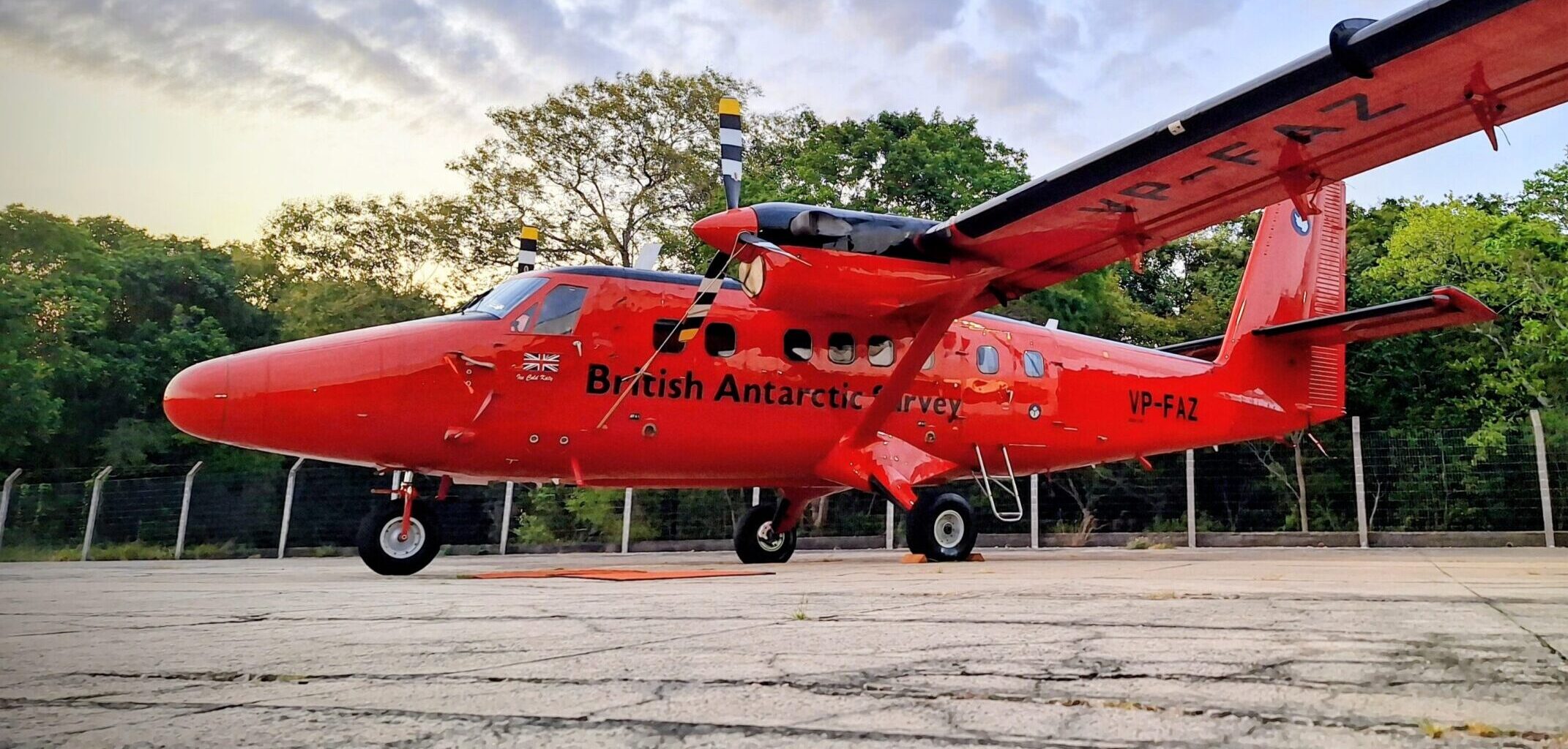 VP-FAZ a BAS Twin Otter aircraft during a work period away from the polar regions, with flights over that Amazon rain forrest