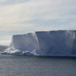A large mountain in the background