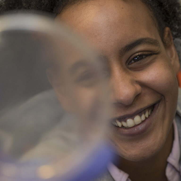 Student during lab experience at BAS Cambridge