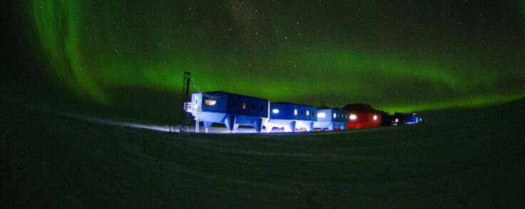 Aurora over Halley VI Research Station