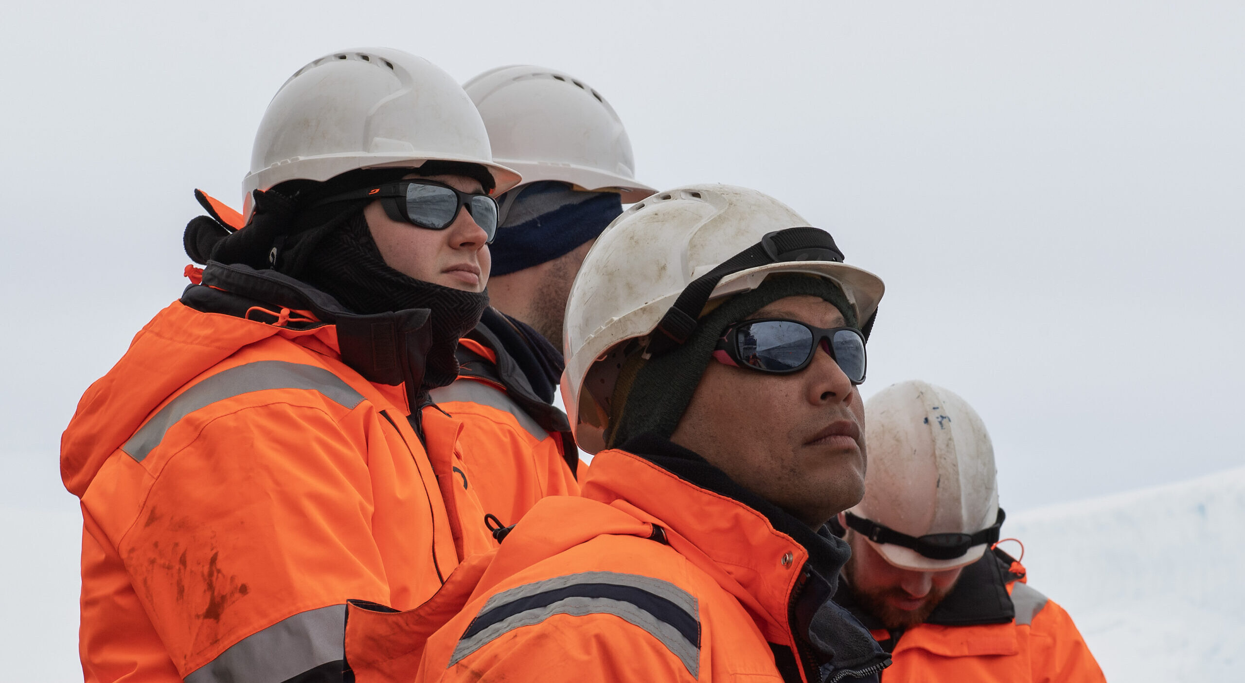 SDA crew during a brief break in cargo operations