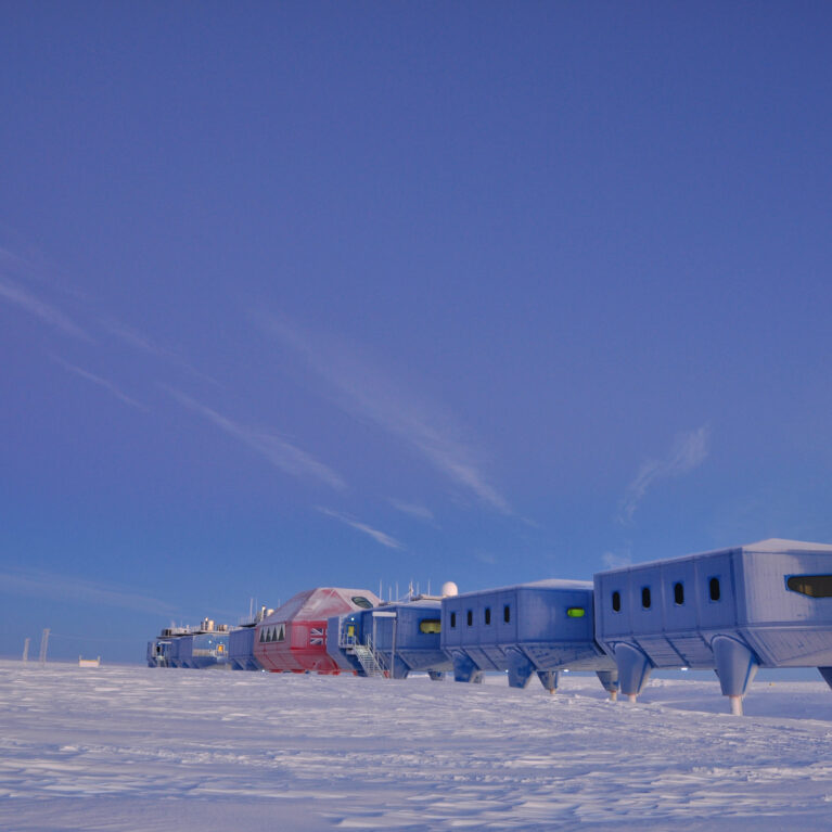 Halley Research Station on the Brunt Ice Shelf