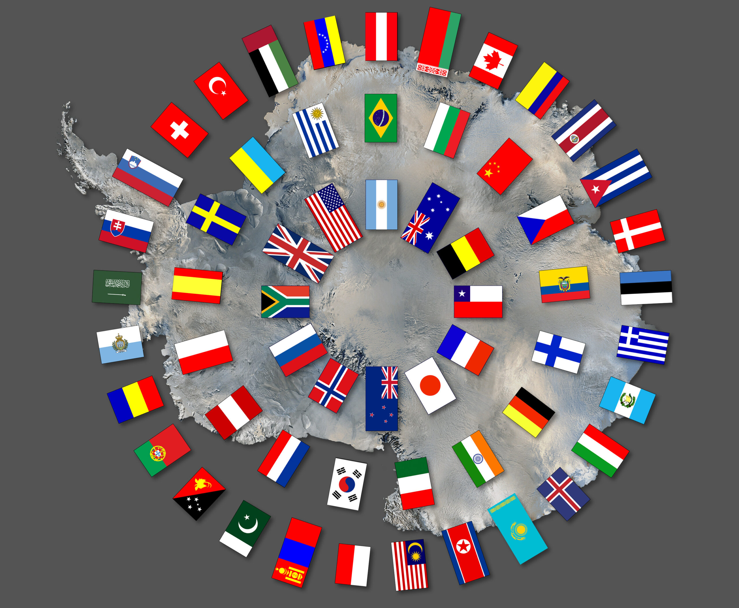 Flags of the Antarctic Treaty nations