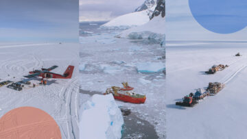 A airplane that is covered in snow