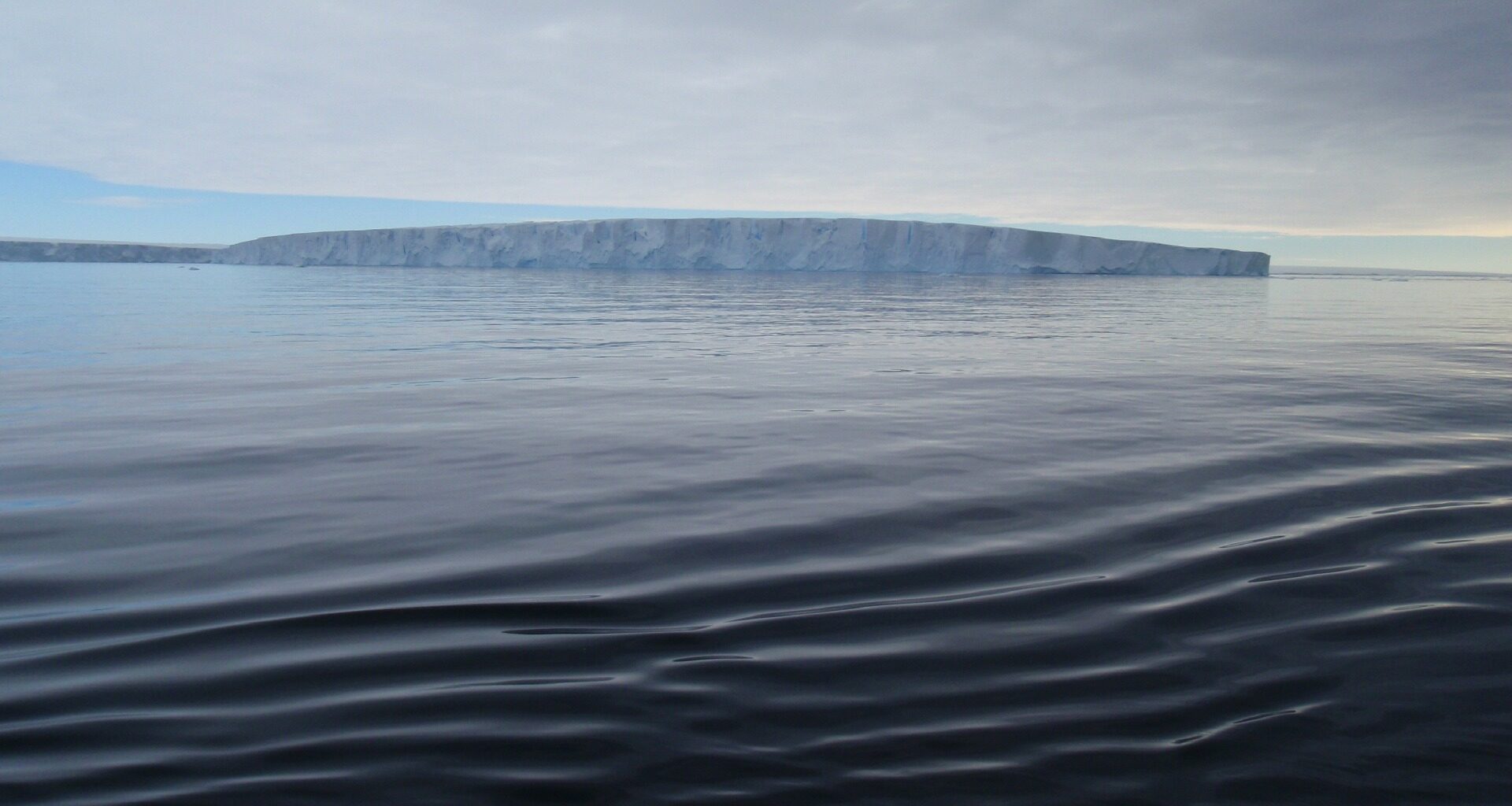 A large glacier and body of water
