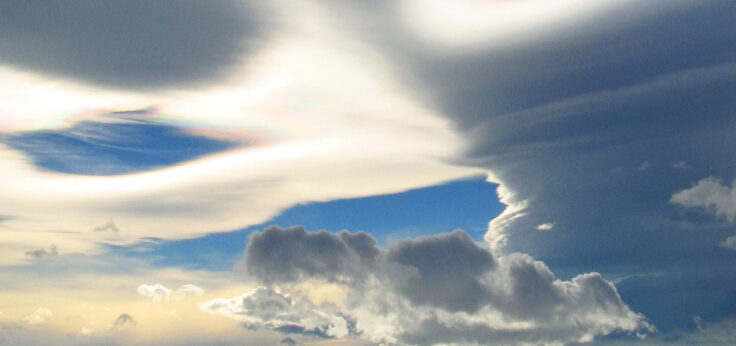 A group of clouds in the sky